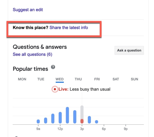 Google Business Profile Attributes - Know this place?