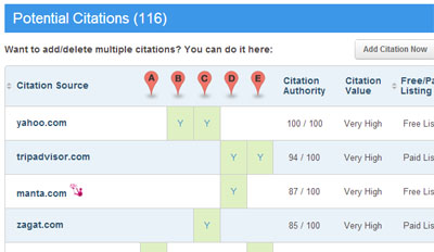 Brightlocal Citation Tracker report