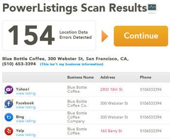 Yext local listing report