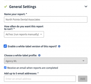 Local Search Grid white-label settings