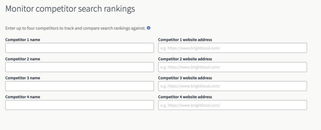 Local rank tracker report competitor monitoring 