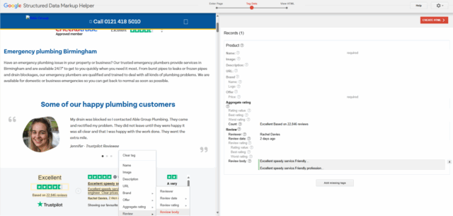 Review Schema Google Add Tags