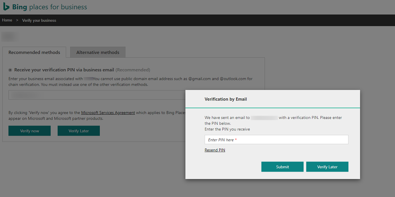 Verification by email