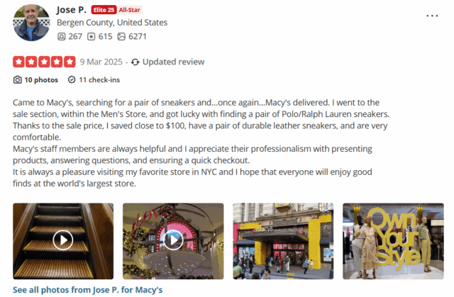 Yelp Business Reviews Macy's Video Review